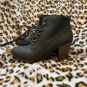 Olive Green Ankle Booties